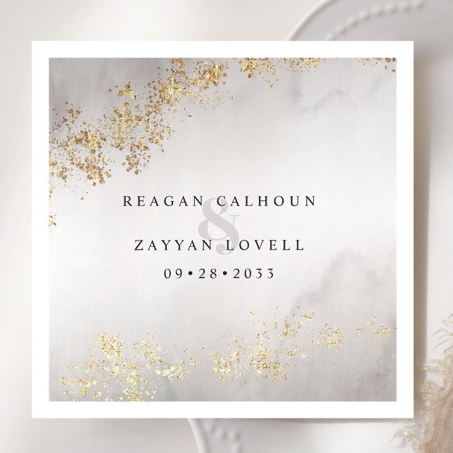 Servilleta De Papel El oro de lujo moderno engloba al Boda de acuarela (Subido por el creador)