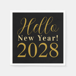 Servilleta De Papel El oro negro de la víspera de Año Nuevo