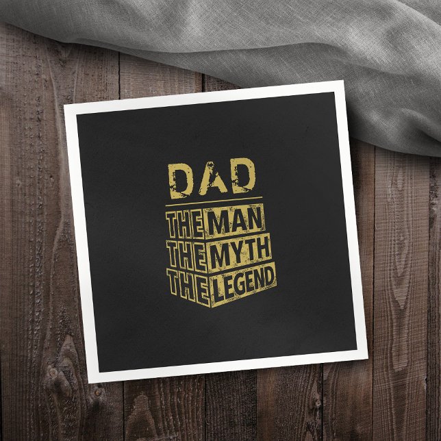 Servilleta De Papel El Oro Personalizado Nombre El Hombre El Mito La L (Gold Personalized Name The Man The Myth The Legend Napkins)