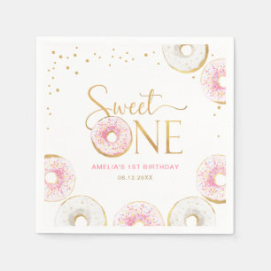 Servilleta De Papel El oro rosado no es dulce un primer cumpleaños