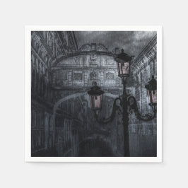 Servilleta De Papel El oscuro puente de lluvias de Venecia de suspiros