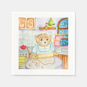 Servilleta De Papel El oso hornea pan de jengibre