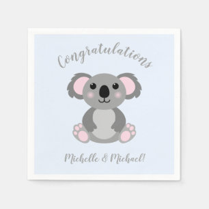 Servilleta De Papel El oso Koala Chica rosa Baby Shower