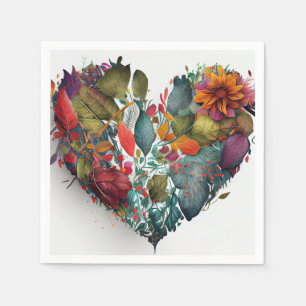 Servilleta De Papel El otoño deja las servilletas de papel del corazón