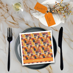 Servilleta De Papel El otoño deja un nombre personalizado de efecto de