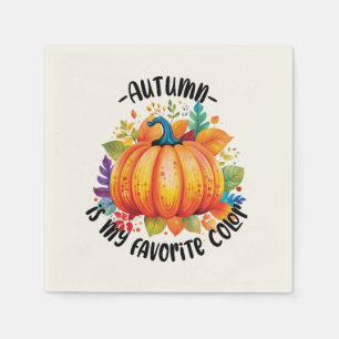 Servilleta De Papel El otoño es mi color favorito: calabaza y hojas