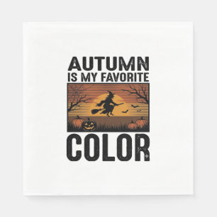 Servilleta De Papel El Otoño Es Mi Color Favorito Diseño De Bruja De H
