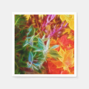 Servilleta De Papel El otoño fractal deja el arcoiris