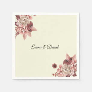 Servilleta De Papel El otoño rústico florece con el fondo de la crema 