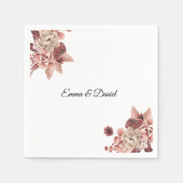 Servilleta De Papel El otoño rústico florece la acuarela