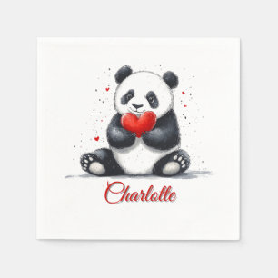 Servilleta De Papel El Panda lindo con el nombre de Personalizable