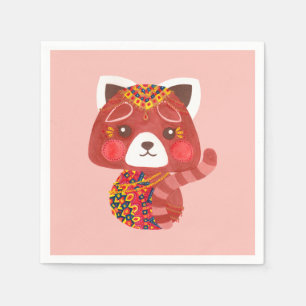 Servilleta De Papel El Panda Rojo Cute