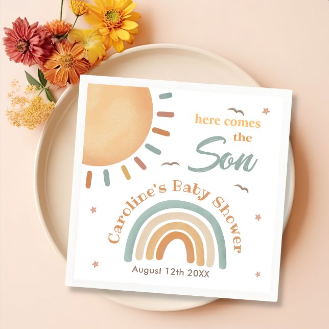 Servilleta De Papel El pequeño Baby Shower Sunshine llega al hijo (Subido por el creador)