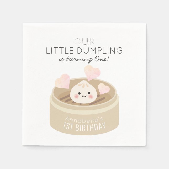 Servilleta De Papel El pequeño cumpleaños del Dumpling (Anverso)