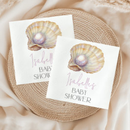 Servilleta De Papel El pequeño Personalizado Pearl Ocean Oyster Beach 