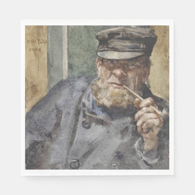 Servilleta De Papel El perro del mar antiguo (por Henry Scott Tuke) (Anverso)