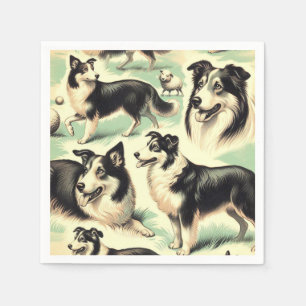 Servilleta De Papel El perro pastor galés vintage no tiene cabida