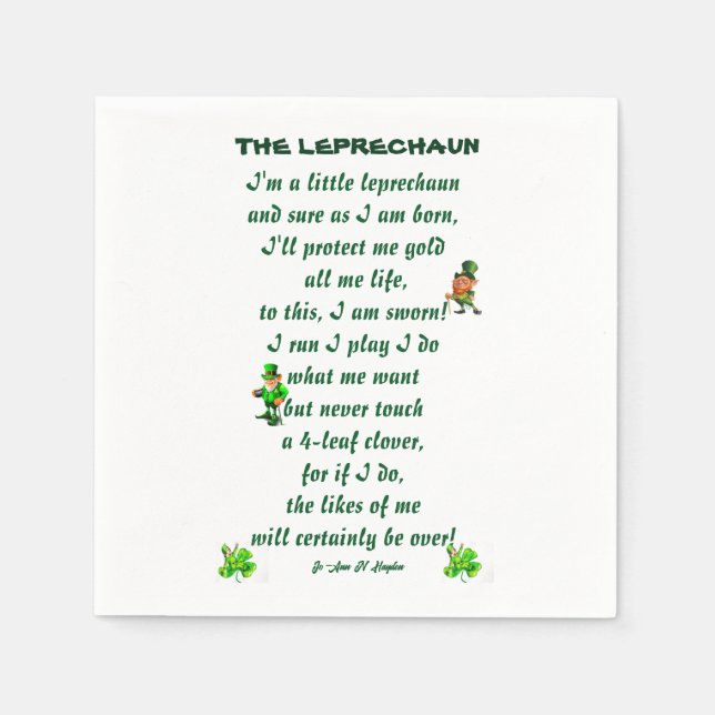 SERVILLETA DE PAPEL EL POEMA LEPRECHAUN (Anverso)