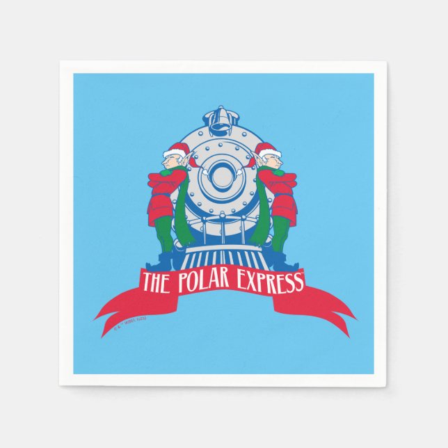 Servilleta De Papel El Polar Express | Elfos en pie por tren (Anverso)