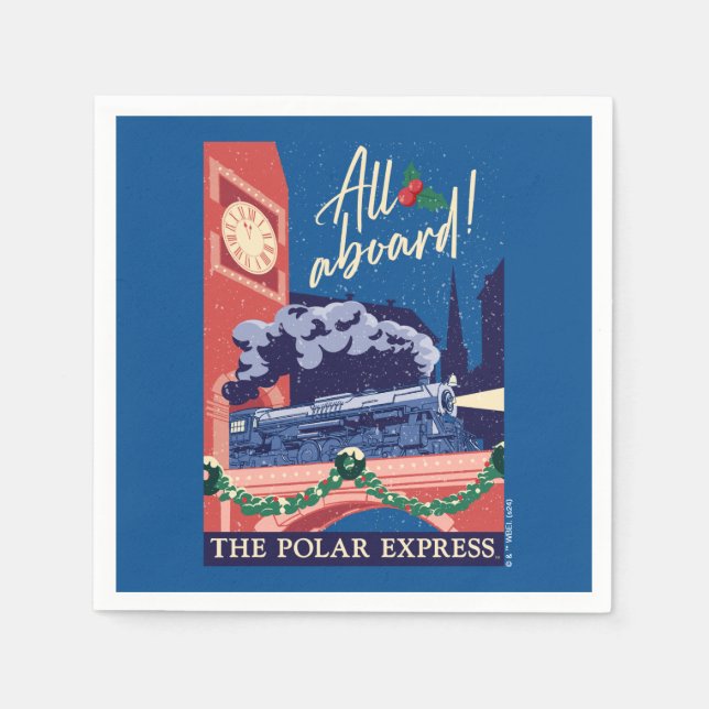 Servilleta De Papel El Polar Express - ¡Todos a bordo! (Anverso)