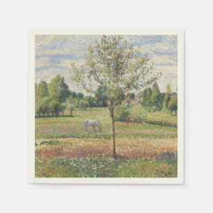 Servilleta De Papel El prado con caballo gris, Eragny, pintura al óleo