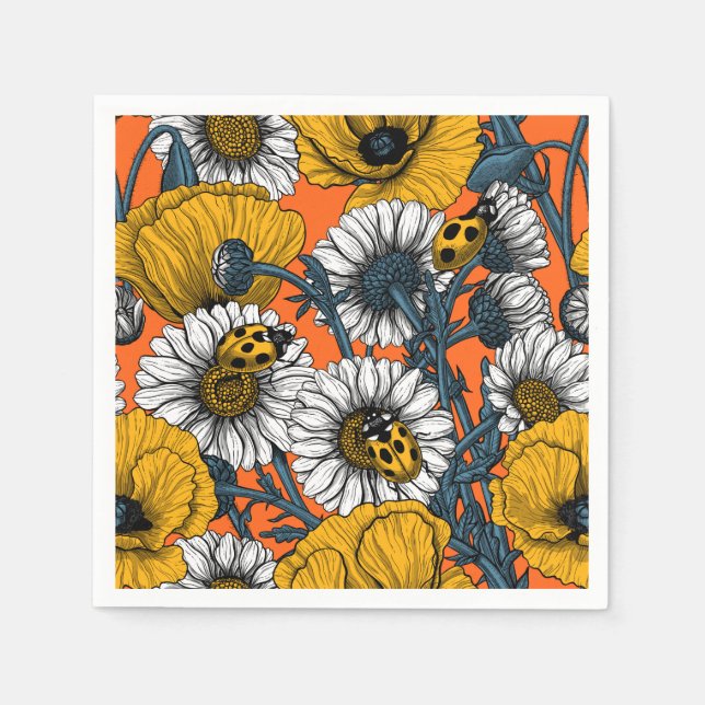 Servilleta De Papel El prado en amarillo y azul (Anverso)