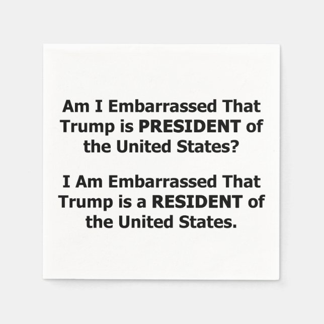 Servilleta De Papel El presidente Trump (Anverso)
