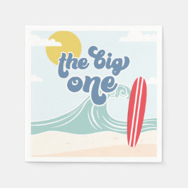 Servilleta De Papel El primer cumpleaños de la playa Big One Surf Beac