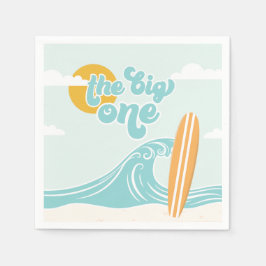Servilleta De Papel El primer cumpleaños de la playa Big One Surf Beac
