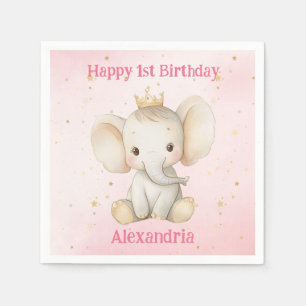 Servilleta De Papel El primer cumpleaños de la princesa elefante perso