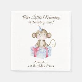 Servilleta De Papel El primer cumpleaños de nuestro pequeño mono 