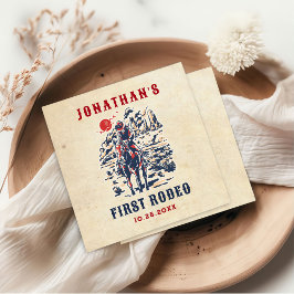 Servilleta De Papel El primer rodeo del primer cumpleaños del desierto