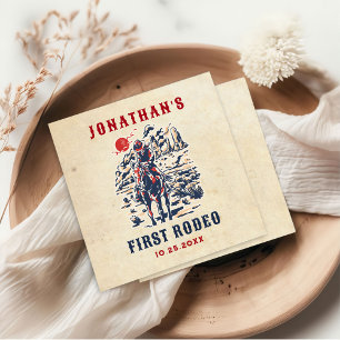 Servilleta De Papel El primer rodeo del primer cumpleaños del desierto