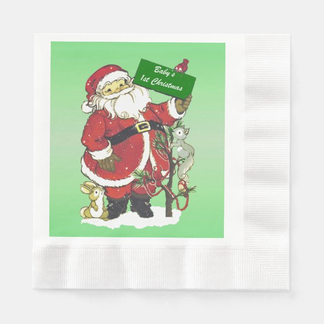 Servilleta De Papel El primer Rótulo de Papá Noel de Papá Noel (Anverso)