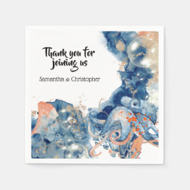 Servilleta De Papel El pulpo criaturas marinas naranja azul marino