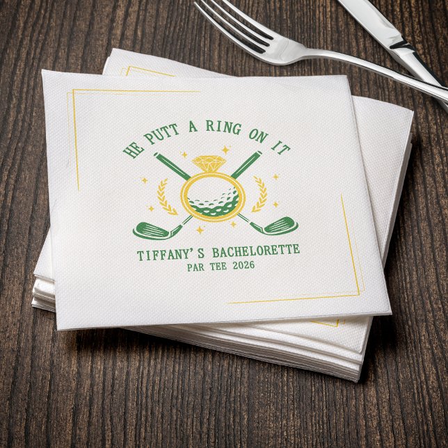 Servilleta De Papel Él Puso un Anillo en Eso Fiesta de Soltera de Golf (Subido por el creador)