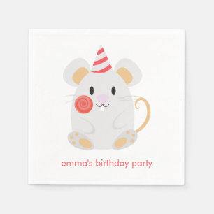 Servilleta De Papel El ratón lindo embroma cumpleaños