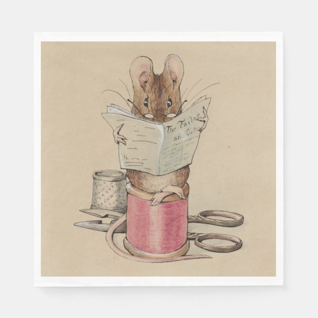 Servilleta De Papel El ratón sastre (por Beatrix Potter) (Anverso)