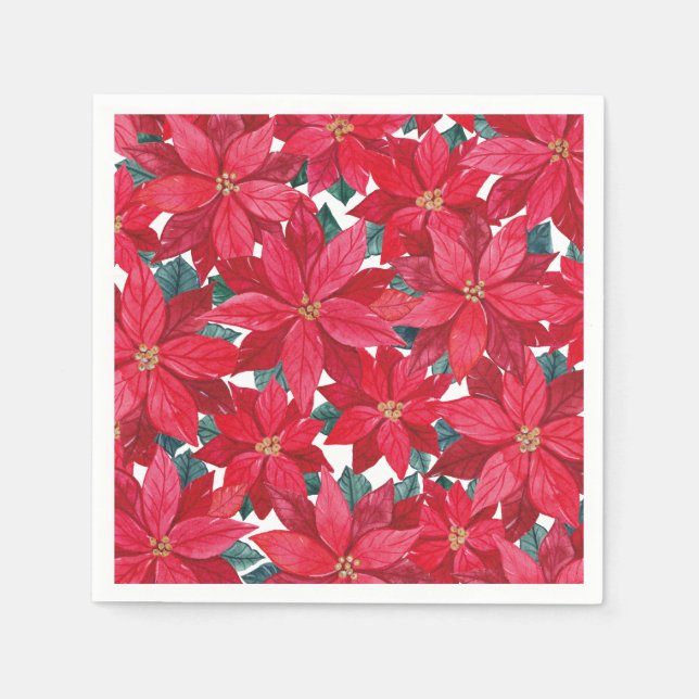 Servilleta De Papel El refugio de invierno de Poinsettias (Anverso)
