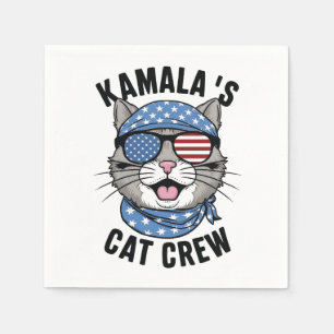 Servilleta De Papel El regalo de la dama del gato del equipo electoral