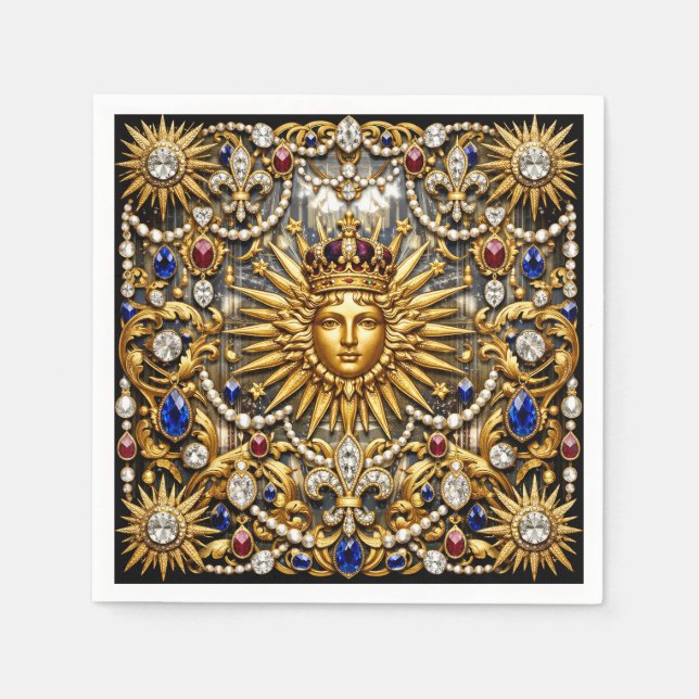 Servilleta De Papel El Rey Sol Versalles francés ornamentado (Anverso)