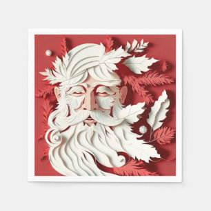 Servilleta De Papel El rosa vintage Santa Claus Face