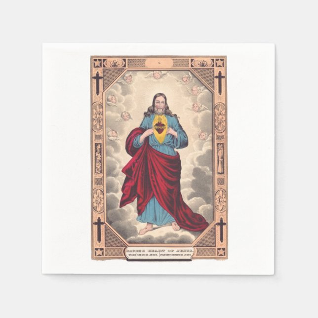 Servilleta De Papel El Sagrado Corazón de Jesús (Anverso)