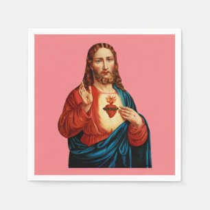 Servilleta De Papel El Sagrado Corazón De Jesús Retrato De Arte Fino