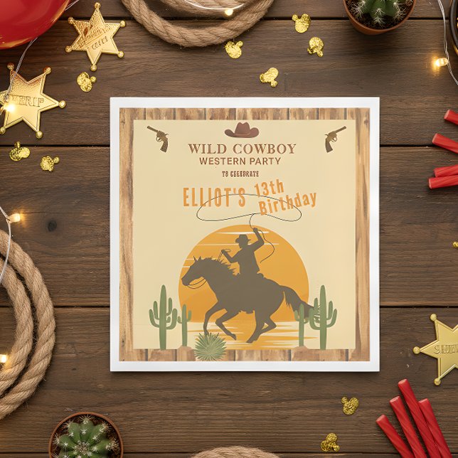 Servilleta De Papel El salvaje cumpleaños occidental del vaquero (Subido por el creador)