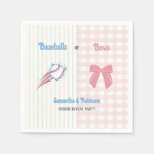Servilleta De Papel El sexo del bebé revela Baseballs o Bows