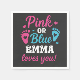 Servilleta De Papel El sexo personalizado revela que el bebé rosa o az