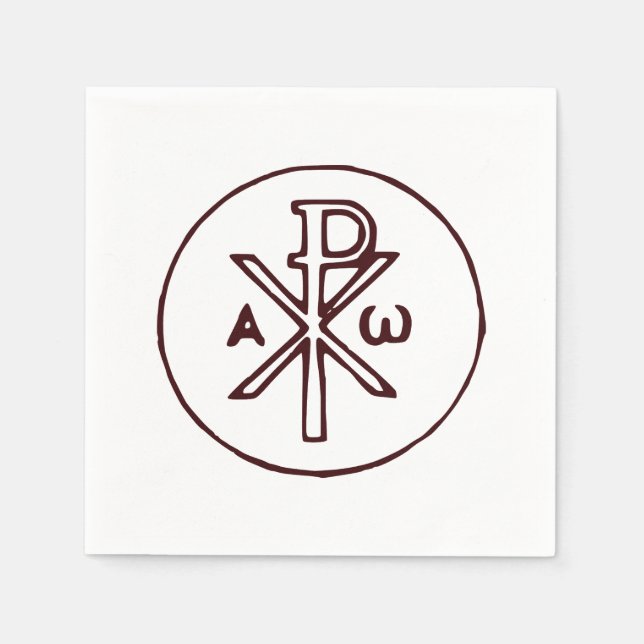 Servilleta De Papel El símbolo Christograma Chi-Rho  (Anverso)