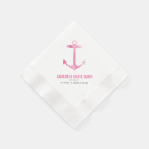 Servilleta De Papel El sorbo náutico de Baby Shower del ancla de la