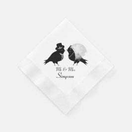 Servilleta De Papel El Sr. y el Sr. Amor Aves Novia y Groom